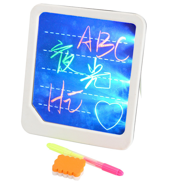 LED electrónico fluorescente tablero de dibujo tablero de acrílico material con fluorescente borrador pluma niños tablero de dibujo juguete