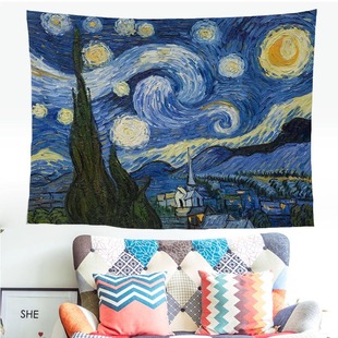 Van Gogh Art Sunflower Tapestry Dream Decorative Background Cloth Large Digital Printed Tapestry Cross-border Hot Sale