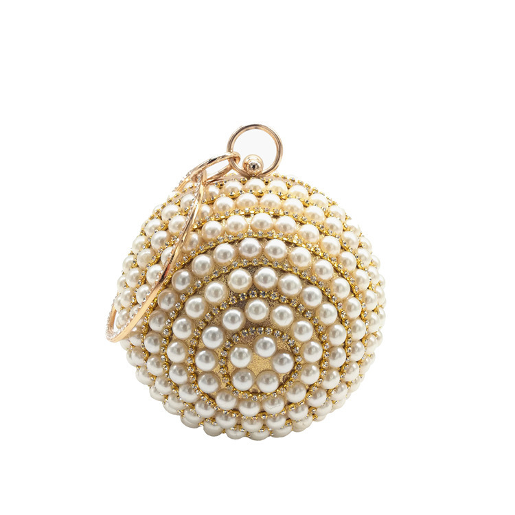 Cross-Border Spherical Evening Bag, Pearl Bag, Versatile Cosmetic Bag, Evening Gift Bag, Purely Handmade Cross-Border Spherical Evening Bag, Pearl Bag, Versatile Cosmetic Bag, Evening Gift Bag, Purely Handmade