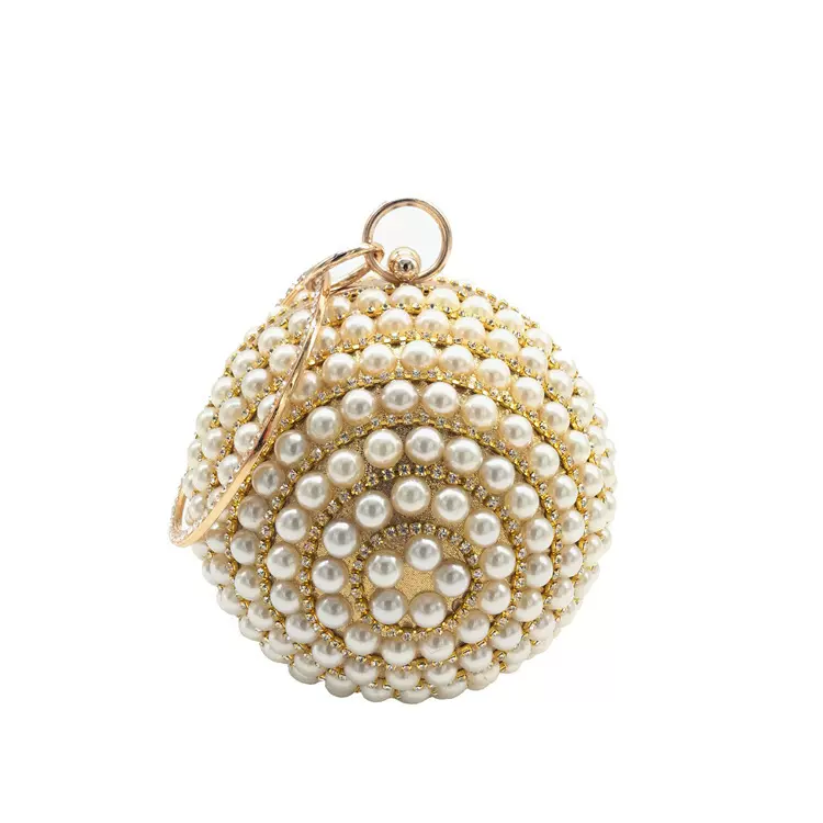 球形晚宴包珍珠包百搭化妆包晚礼包纯手工打造厂家直销