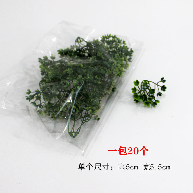 Ramo artificial con hierba cola de dragón hierba caja de regalo con adorno hoja de eucalipto dinero hoja flor tienda paquete material al por mayor