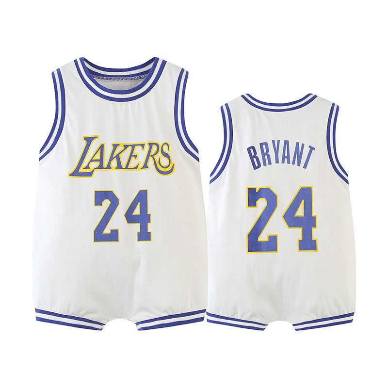 Verano bebé mono sin mangas chaleco vaina de baloncesto ropa de bebé ropa de algodón puro transpirable no desvanecimiento mameluco