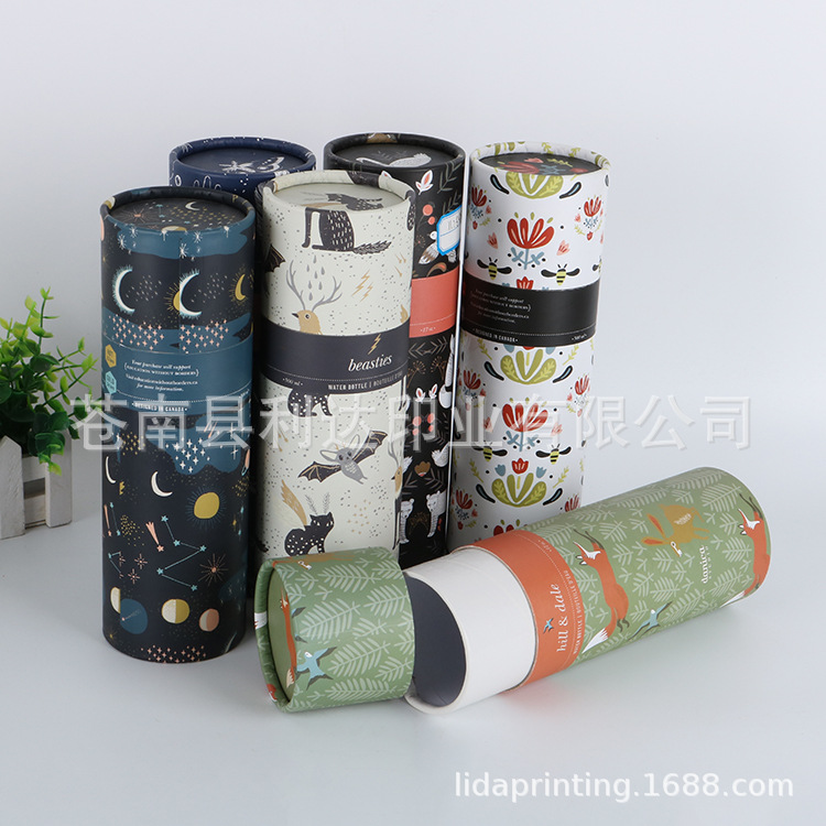 厂家批发牛皮纸包装筒对联礼品包装圆筒烫金书画包装盒纸筒印logo