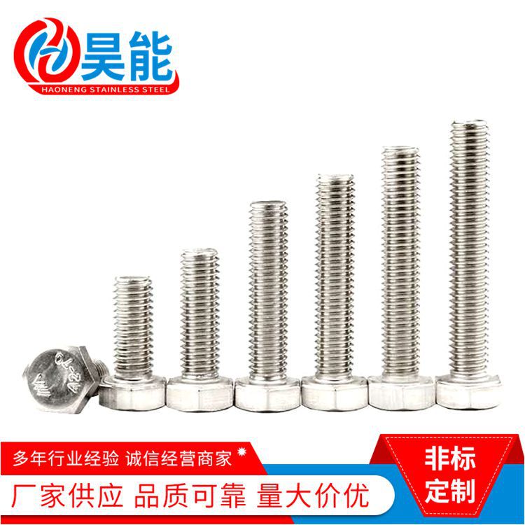 201GB30外六角全牙不锈钢螺栓切边六角螺钉大头螺丝M10 厂家批发
