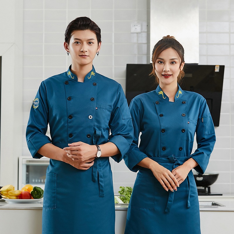 厨师服短袖男女酒楼饭店厨房工作服秋冬装衣服蛋糕房烘焙工装长袖