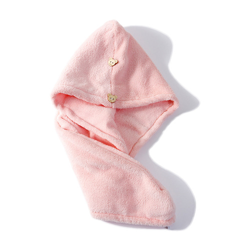Coral velvet dry hair hat for women, thickened super absorbent dry hair towel, double-layered turban, quick-drying towel manufacturer wholesale
