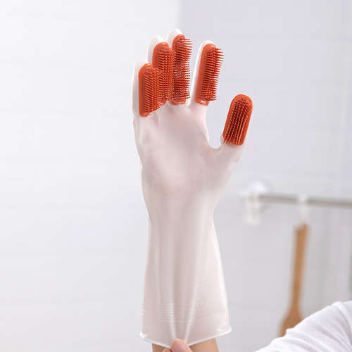 Multifunctional Finger Brush Kitchen Housework Waterproof Pet Hair Cleaning Laundry Rubber Floor Stall Wholesale Dishwashing Gloves