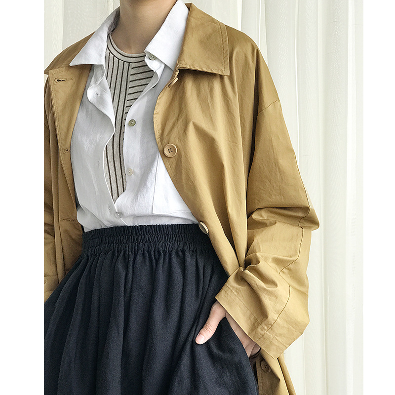 【Clearance Bargain】Women's Mid-Length Trench Coat, British Style, Artistic, Petite, Gentle, Thin, Slimming Workwear Jacket