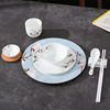 New Chinese Elegant White Magnolia Series Hotel Club Putting Products Banquet Desktop Bone Porcelain Tableware Set