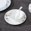 New Chinese Elegant White Magnolia Series Hotel Club Putting Products Banquet Desktop Bone Porcelain Tableware Set