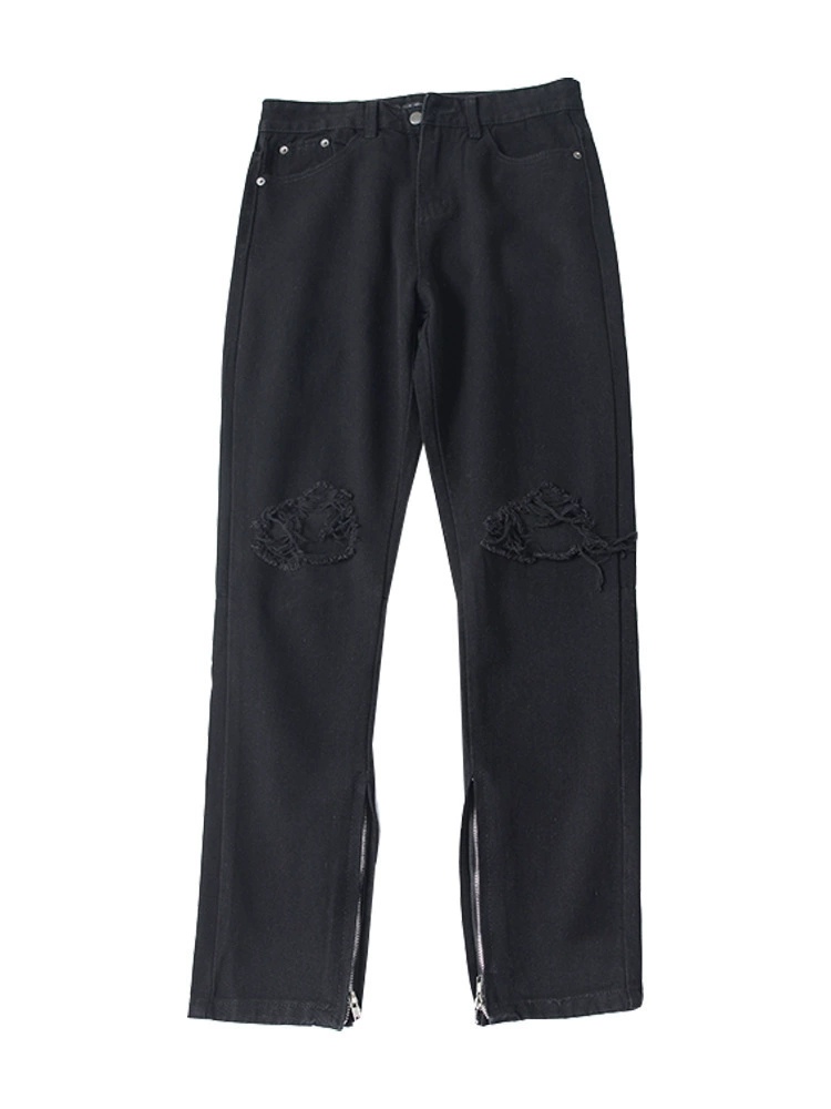 Корейская версия Street Summer Black Loose Naudi Big Broken Jeans Male Casual Permanent Pine Pants