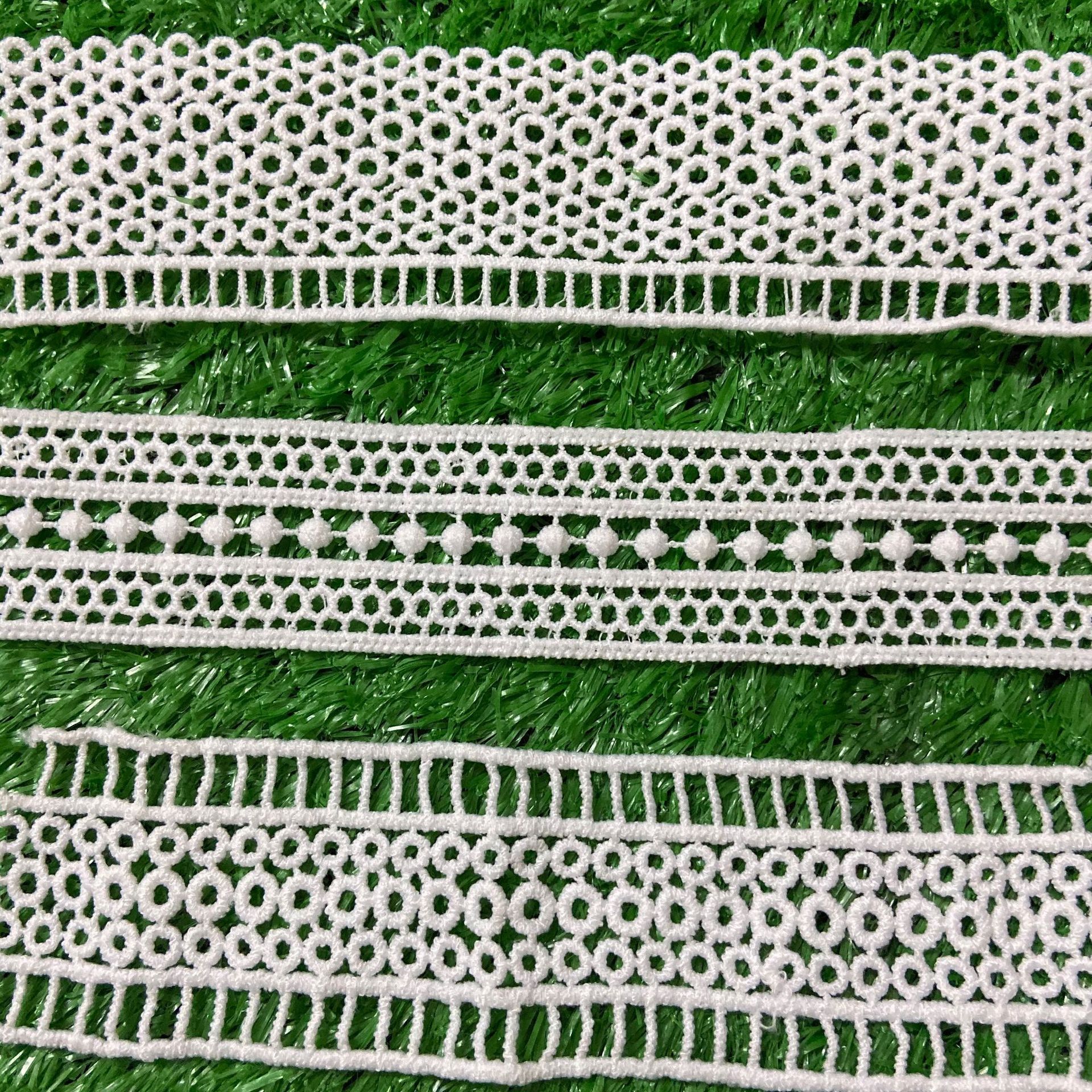 厂家现货批发 双边水溶牛奶丝刺绣花边 时尚条码服装刺绣辅料