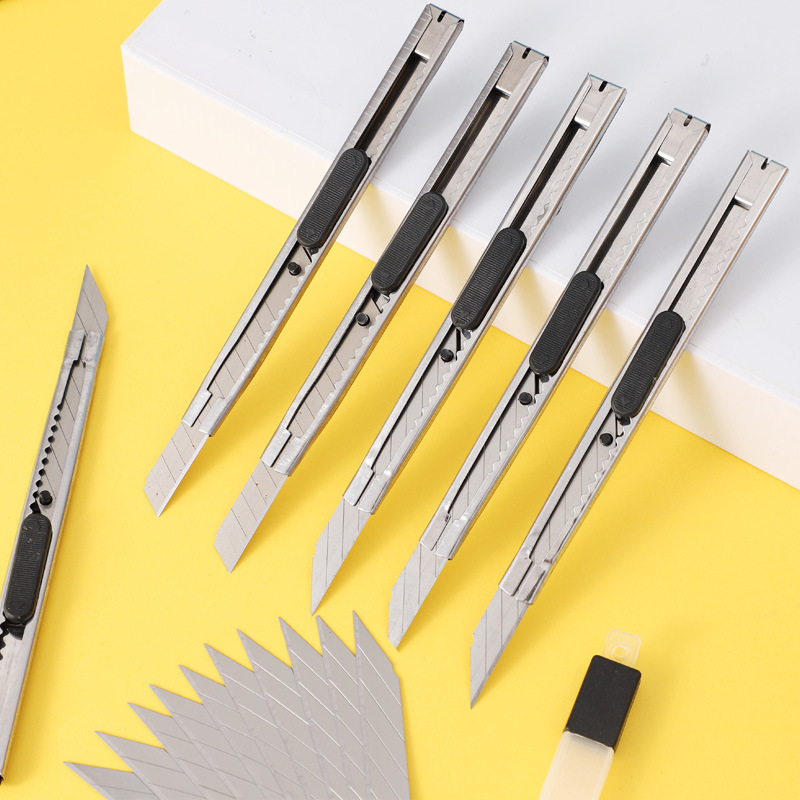 Stainless steel art knife metal tool knife small size portable student manual paper cutting knife express unpacking knife wholesale