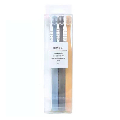 Macaron four-color soft-bristle toothbrush with protective cover small head female adult family size Japanese-style 10 toothbrush set