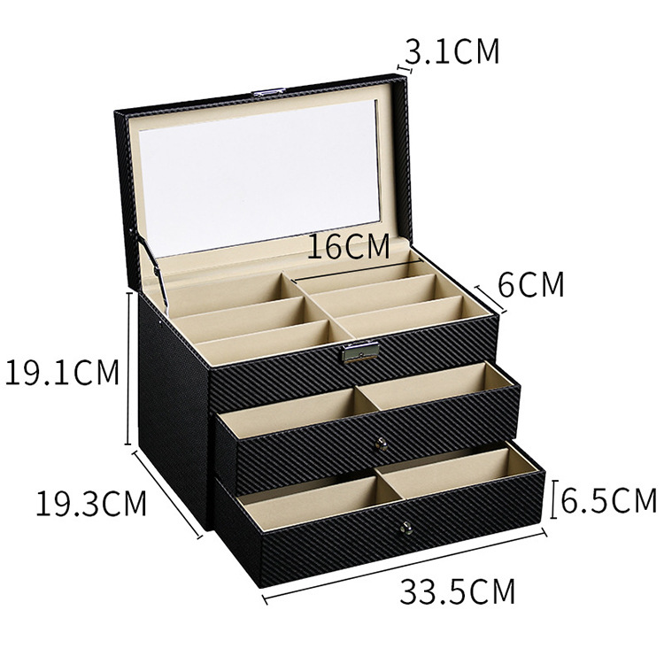 18칸 안경 케이스 탄소 섬유 3겹 No.1