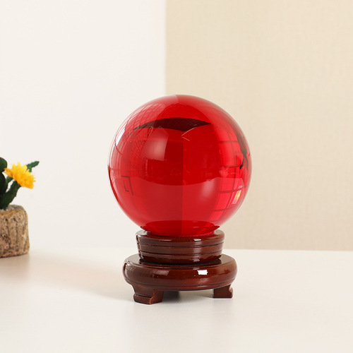 Wholesale price transparent crystal ball color ball yellow white crystal ball ornaments artificial feng shui transparent ball glass to attract wealth