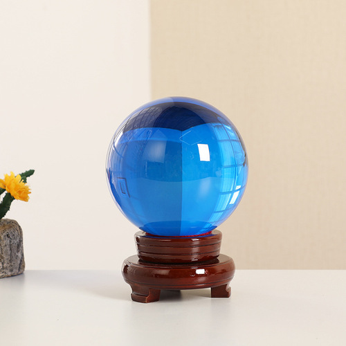 Wholesale price transparent crystal ball color ball yellow white crystal ball ornaments artificial feng shui transparent ball glass to attract wealth