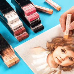 Korean ally colored chalk MPV single pack of 6 black and white sketching and coloring chalk wholesale