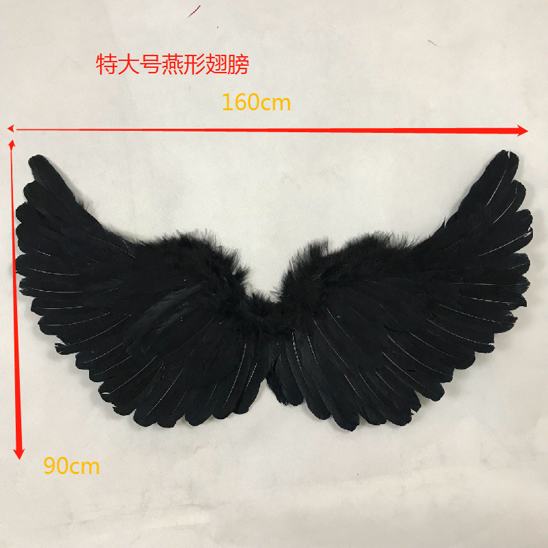 成人児童悪魔黒精霊cos装飾天使羽翼道具ハロウィーン浮かれ騒ぎ用品|undefined