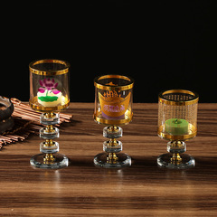 Buddhist temple altar supplies, crystal Heart Sutra, Great Compassion Mantra, lotus flower, Dharma, monk, windproof butter lamp stand, one to three layers candle holder