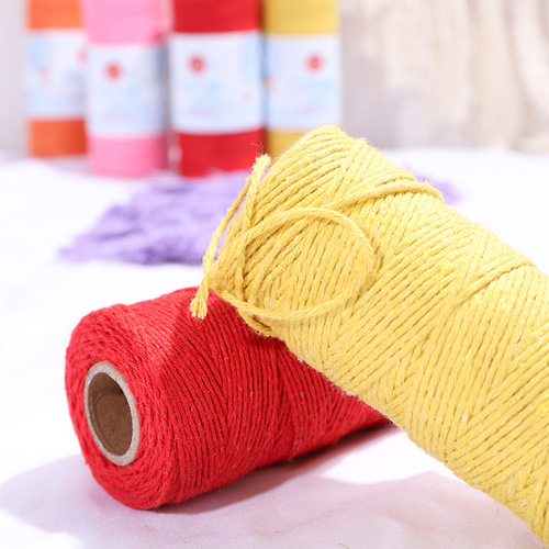 Manufacturer 1mm colorful multi-strand cotton thread Bohemian style tapestry decorative rope 100 yards a roll of cotton rope