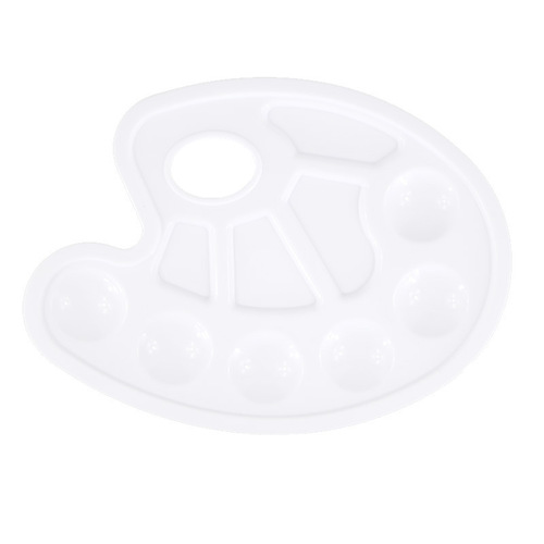 Zhongsheng Art Supplies 6-Hole Elliptical Plastic Palette Watercolor Palette Palette Dish Art Supplies