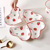 Packs strawberry tableware combination creative household plates loaded vegetables dishes to put on the plate house cocoons wholesale