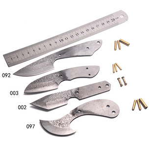 Damascus Agarwood Knife Embryo Fruit Knife Embryo Paper Cutting Knife Embryo Outdoor DIY Knife Embryo 002 003 092 097
