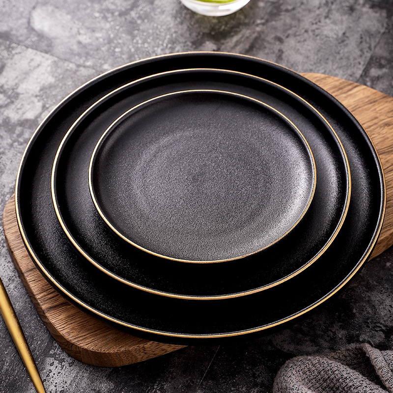 Plato de cerámica estilo nórdico INS, cuadrado para desayuno o bistec