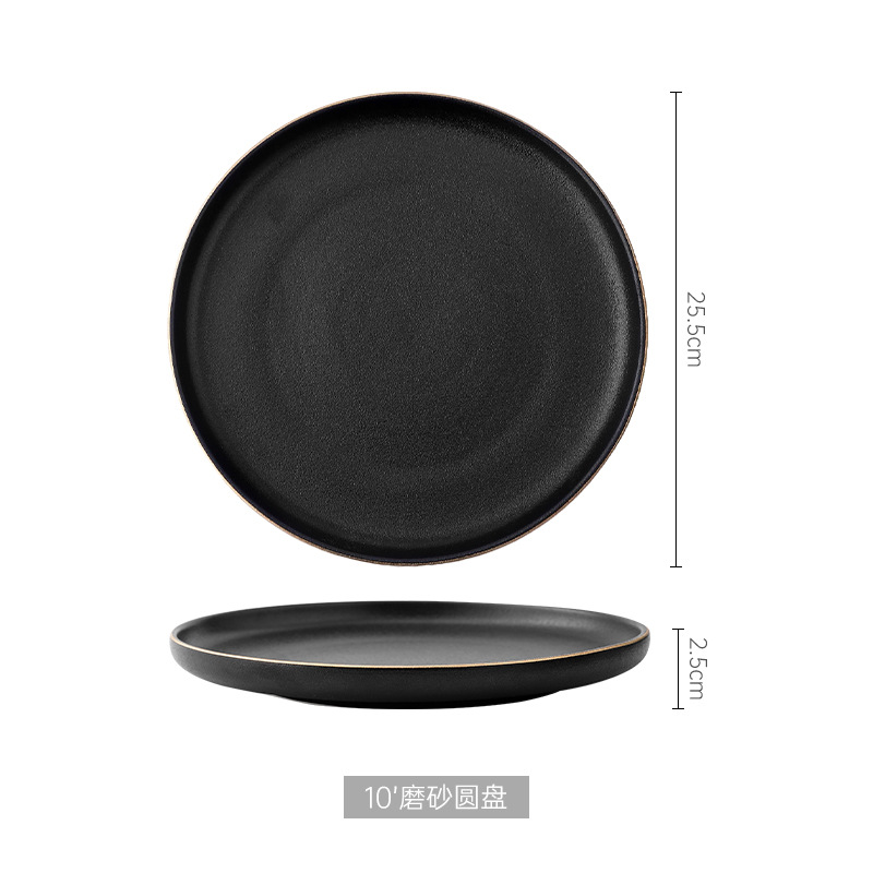 Plato de cerámica estilo nórdico INS, cuadrado para desayuno o bistec