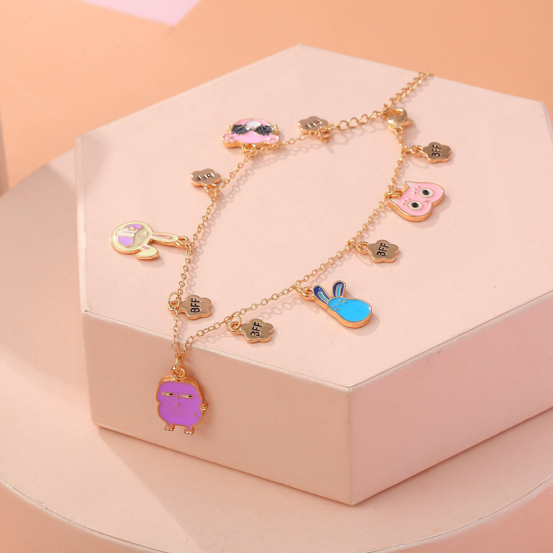 Cute children's jewelry, metal sunglasses, bracelet, Korean style