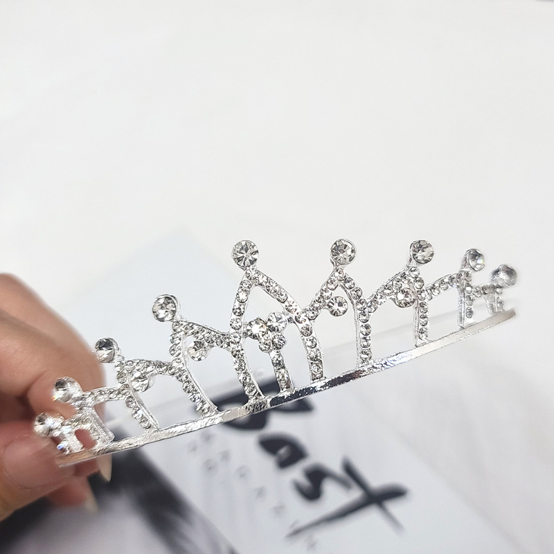New Children's Rhinestone Crown Hair Band Hair Comb Cute Princess Girl Hair Accessories Baby Crown Hair Accessories Bridal Headwear