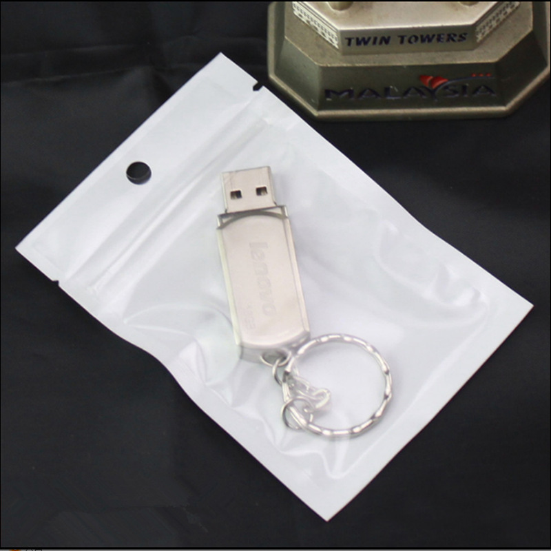 14*1718*26cm数据线白色珠光膜阴阳自封袋移动电源数据线耳机骨袋