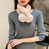 Rabbit hair Ovo Collar scarf Autumn and winter keep warm Real gross thickening leather and fur Collar children halter