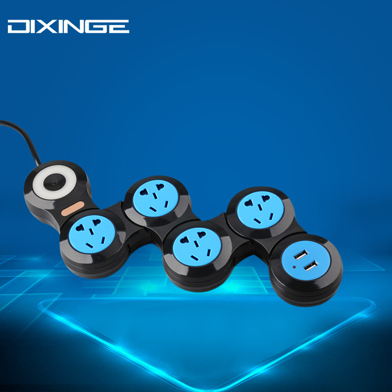 多功能排插家用电源转换插座电工拖线板旋转变形折叠式带线排插座