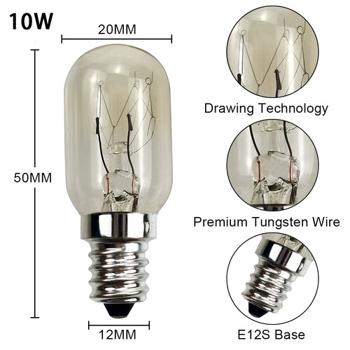 American Standard Refrigerator Bulb E12S Small Screw 120V 10W Range Hood Refrigerator Sewing Machine Machine Tool Bulb