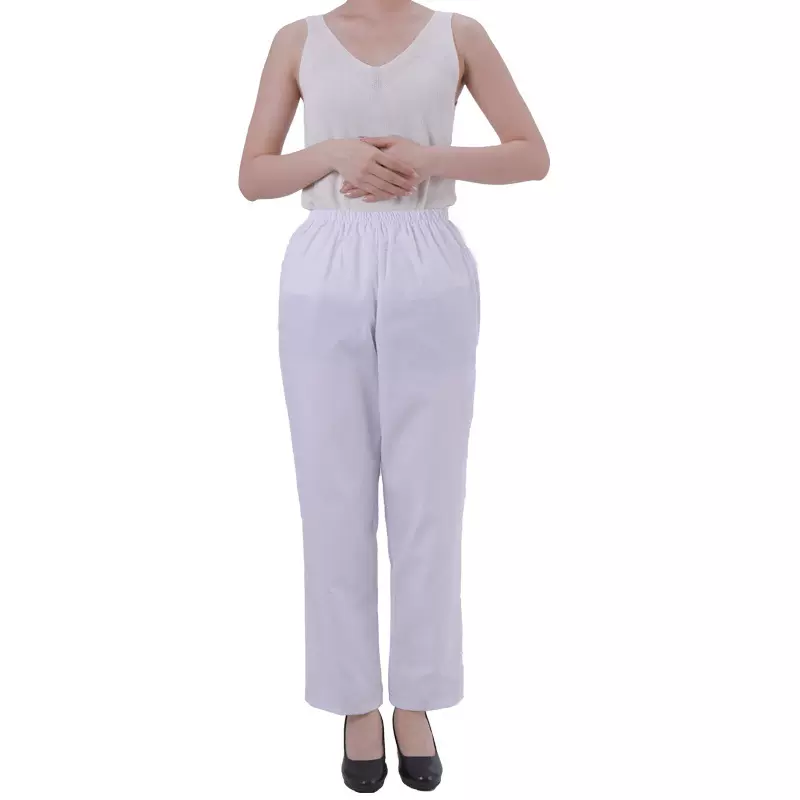 厂家直销护士裤子白色女冬季护士服大码男款夏季薄款松紧腰工作裤