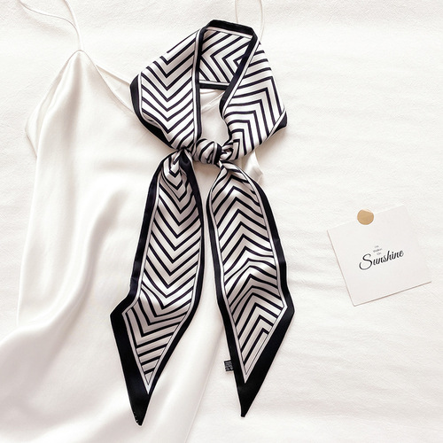 Silk scarf women's fashion spring and autumn multi-functional thin long leather ribbon Korean style decorative scarf headband tie bag belt scarf