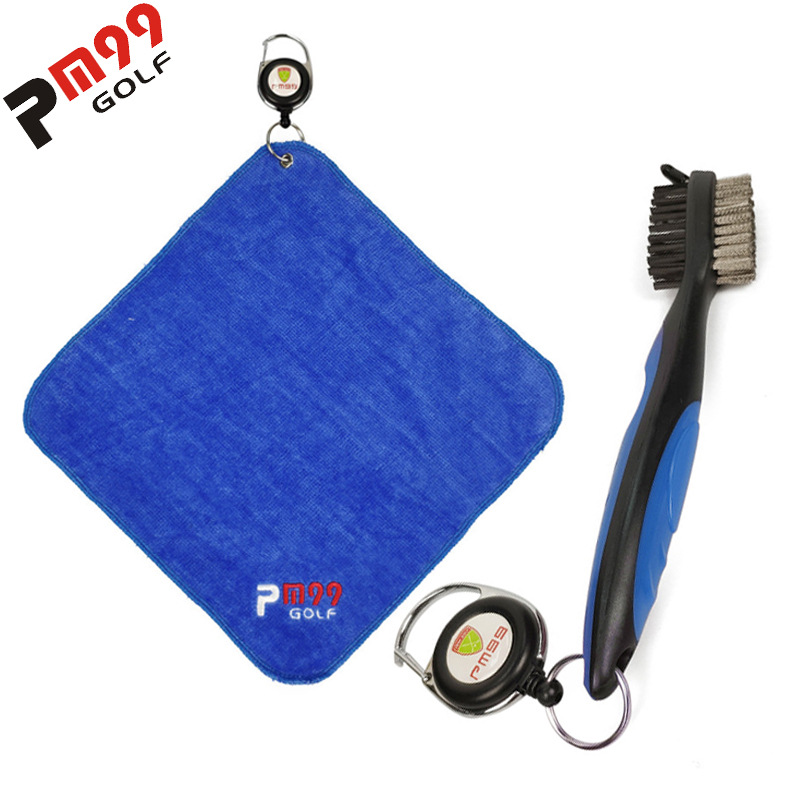 Cross-border hot sale golf club cleaning set double-sided velvet cotton hook towel ball towel ditch cleaner ball brush