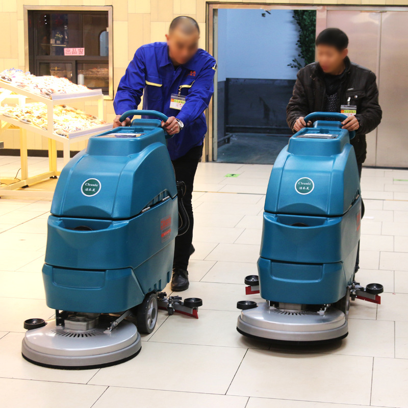 全自动洗地机手推式 工厂地面环氧地坪清洗机 工业超市电瓶洗地机