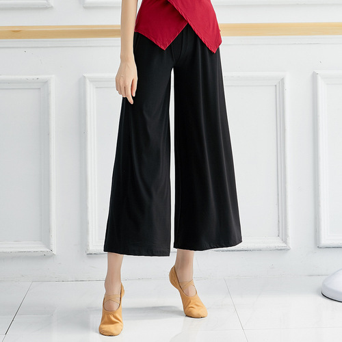 Loose classical dance pants, dance modal wide-leg pants, nine-minute pants for women, adult modern yoga practice clothing bottoms