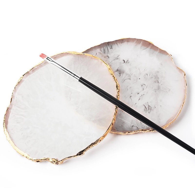 Uñas de belleza paleta redonda resina ágata pieza de pintura de uñas paleta de uñas tablero de exhibición de fotos plana grande