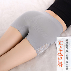 Lace anti-exposure safety pants for women wearing outer leggings summer thin three-quarter pants abdomen lifting buttocks large size fat mm shorts