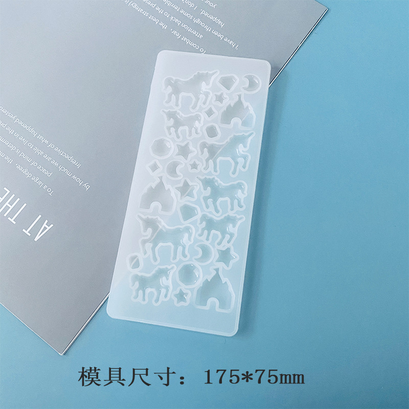 Molde decorativo para hornear chocolate parche de Gema multi-especificación versión completa estrella amor unicornio epoxi molde decorativo