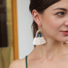 Rainbow woven retro earrings with tassels handmade, boho style, European style, wholesale