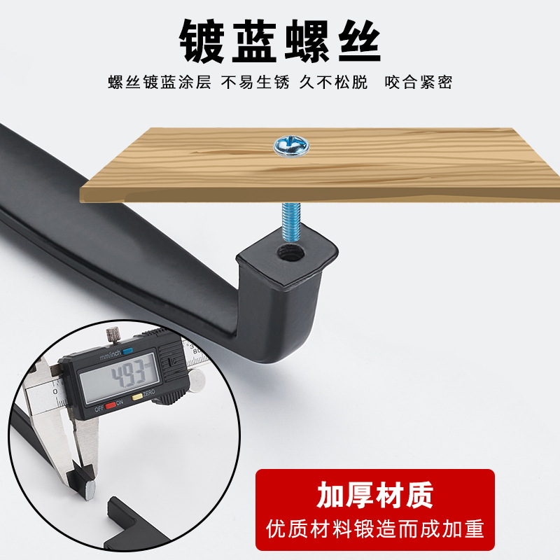 Manija de puerta de gabinete brillante de estilo europeo Cajón de puerta de armario americano Mango pequeño alargado negro Manija minimalista moderna