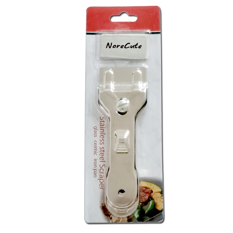 En stock raspador de limpieza de vidrio de acero inoxidable raspador de baldosas herramienta de limpieza pala de limpieza de cocina