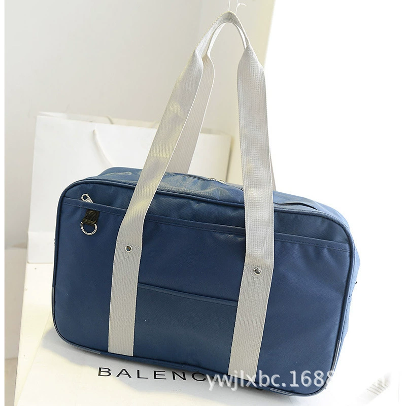 Student one‑shoulder school bag, 600D Oxford, 40×25×13 cm, blue or black