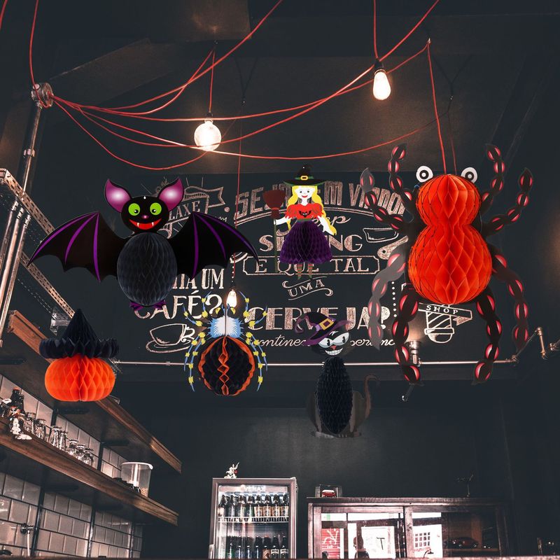 ハロウィンハニカムボールペンダント幽霊魔女蜘蛛ショッピングモール店舗ウィンドウハロウィンデコレーション|undefined