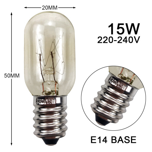Refrigerator light bulb E14 small screw socket 220V 15W range hood microwave oven refrigerator sewing machine machine tool light bulb